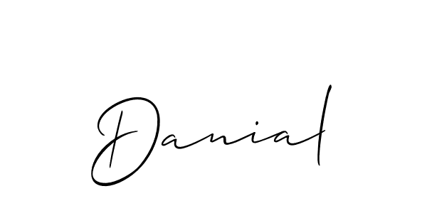 Design your own signature with our free online signature maker. With this signature software, you can create a handwritten (Allison_Script) signature for name Danial. Danial signature style 2 images and pictures png