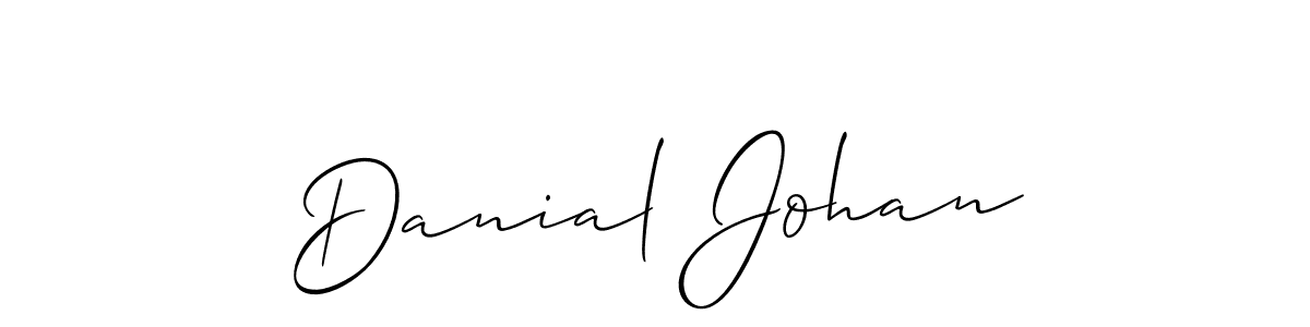You should practise on your own different ways (Allison_Script) to write your name (Danial Johan) in signature. don't let someone else do it for you. Danial Johan signature style 2 images and pictures png