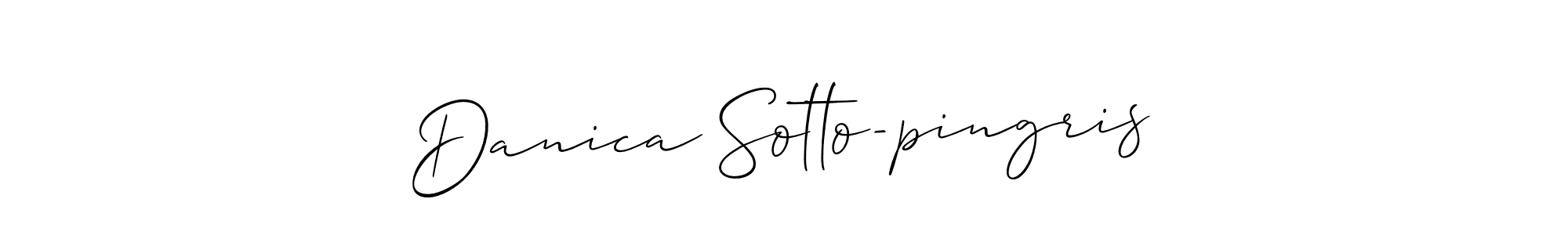 Make a beautiful signature design for name Danica Sotto-pingris. With this signature (Allison_Script) style, you can create a handwritten signature for free. Danica Sotto-pingris signature style 2 images and pictures png