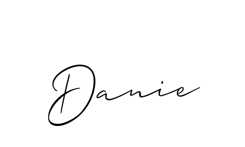 if you are searching for the best signature style for your name Danie. so please give up your signature search. here we have designed multiple signature styles  using Allison_Script. Danie signature style 2 images and pictures png