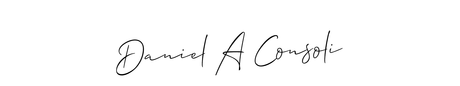 Make a beautiful signature design for name Daniel A Consoli. With this signature (Allison_Script) style, you can create a handwritten signature for free. Daniel A Consoli signature style 2 images and pictures png
