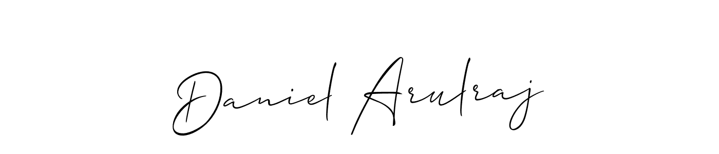 The best way (Allison_Script) to make a short signature is to pick only two or three words in your name. The name Daniel Arulraj include a total of six letters. For converting this name. Daniel Arulraj signature style 2 images and pictures png