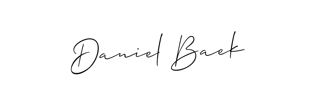 You should practise on your own different ways (Allison_Script) to write your name (Daniel Baek) in signature. don't let someone else do it for you. Daniel Baek signature style 2 images and pictures png