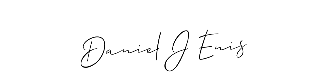 How to make Daniel J Enis name signature. Use Allison_Script style for creating short signs online. This is the latest handwritten sign. Daniel J Enis signature style 2 images and pictures png