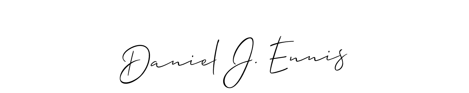 The best way (Allison_Script) to make a short signature is to pick only two or three words in your name. The name Daniel J. Ennis include a total of six letters. For converting this name. Daniel J. Ennis signature style 2 images and pictures png