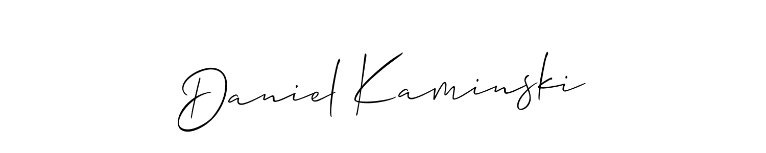 You should practise on your own different ways (Allison_Script) to write your name (Daniel Kaminski) in signature. don't let someone else do it for you. Daniel Kaminski signature style 2 images and pictures png