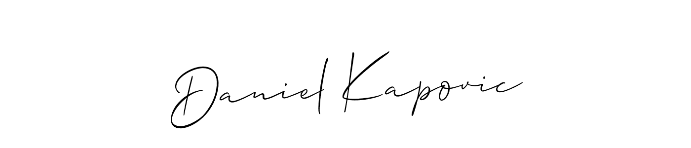 How to make Daniel Kapovic name signature. Use Allison_Script style for creating short signs online. This is the latest handwritten sign. Daniel Kapovic signature style 2 images and pictures png