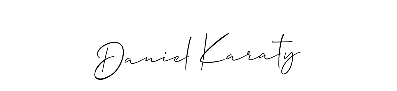 if you are searching for the best signature style for your name Daniel Karaty. so please give up your signature search. here we have designed multiple signature styles  using Allison_Script. Daniel Karaty signature style 2 images and pictures png