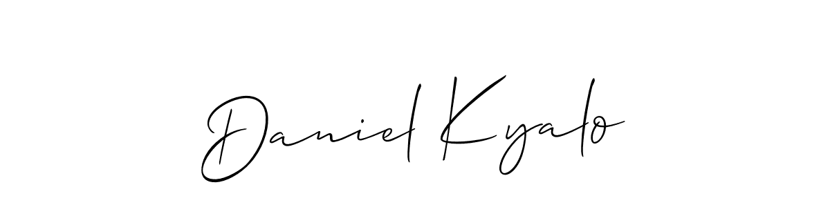 You should practise on your own different ways (Allison_Script) to write your name (Daniel Kyalo) in signature. don't let someone else do it for you. Daniel Kyalo signature style 2 images and pictures png