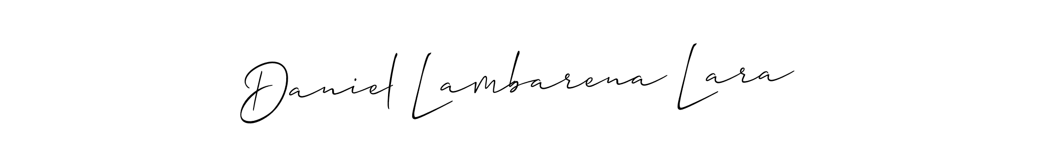 How to make Daniel Lambarena Lara name signature. Use Allison_Script style for creating short signs online. This is the latest handwritten sign. Daniel Lambarena Lara signature style 2 images and pictures png