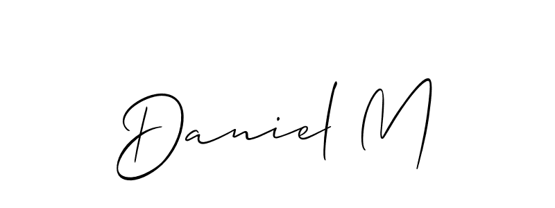 The best way (Allison_Script) to make a short signature is to pick only two or three words in your name. The name Daniel M include a total of six letters. For converting this name. Daniel M signature style 2 images and pictures png