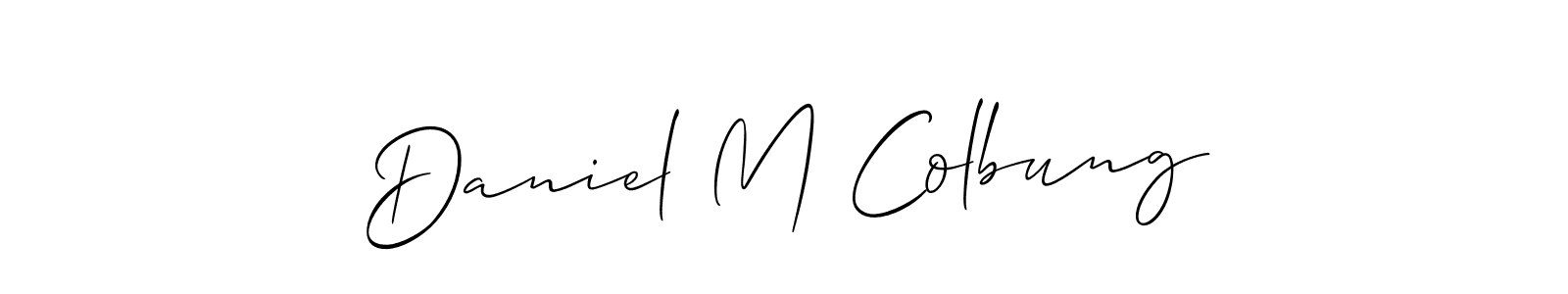 Create a beautiful signature design for name Daniel M Colbung. With this signature (Allison_Script) fonts, you can make a handwritten signature for free. Daniel M Colbung signature style 2 images and pictures png