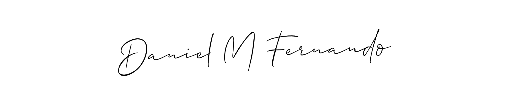 Use a signature maker to create a handwritten signature online. With this signature software, you can design (Allison_Script) your own signature for name Daniel M Fernando. Daniel M Fernando signature style 2 images and pictures png