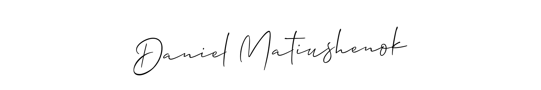 Use a signature maker to create a handwritten signature online. With this signature software, you can design (Allison_Script) your own signature for name Daniel Matiushenok. Daniel Matiushenok signature style 2 images and pictures png