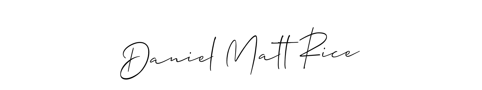 The best way (Allison_Script) to make a short signature is to pick only two or three words in your name. The name Daniel Matt Rice include a total of six letters. For converting this name. Daniel Matt Rice signature style 2 images and pictures png