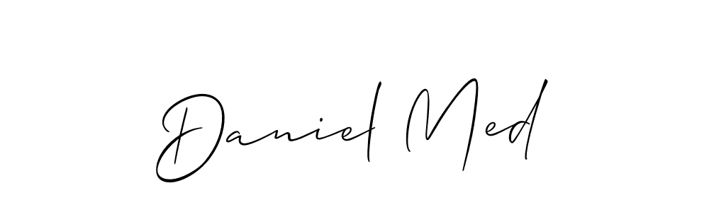 The best way (Allison_Script) to make a short signature is to pick only two or three words in your name. The name Daniel Med include a total of six letters. For converting this name. Daniel Med signature style 2 images and pictures png