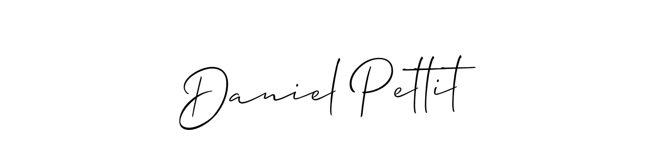 You should practise on your own different ways (Allison_Script) to write your name (Daniel Pettit) in signature. don't let someone else do it for you. Daniel Pettit signature style 2 images and pictures png