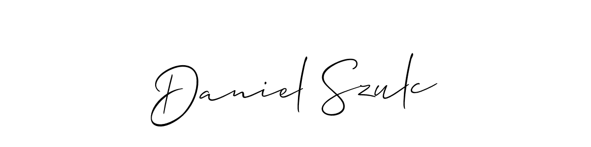 You should practise on your own different ways (Allison_Script) to write your name (Daniel Szulc) in signature. don't let someone else do it for you. Daniel Szulc signature style 2 images and pictures png