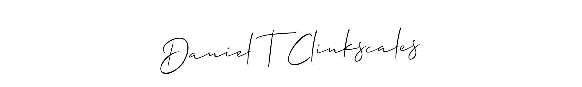 Use a signature maker to create a handwritten signature online. With this signature software, you can design (Allison_Script) your own signature for name Daniel T Clinkscales. Daniel T Clinkscales signature style 2 images and pictures png