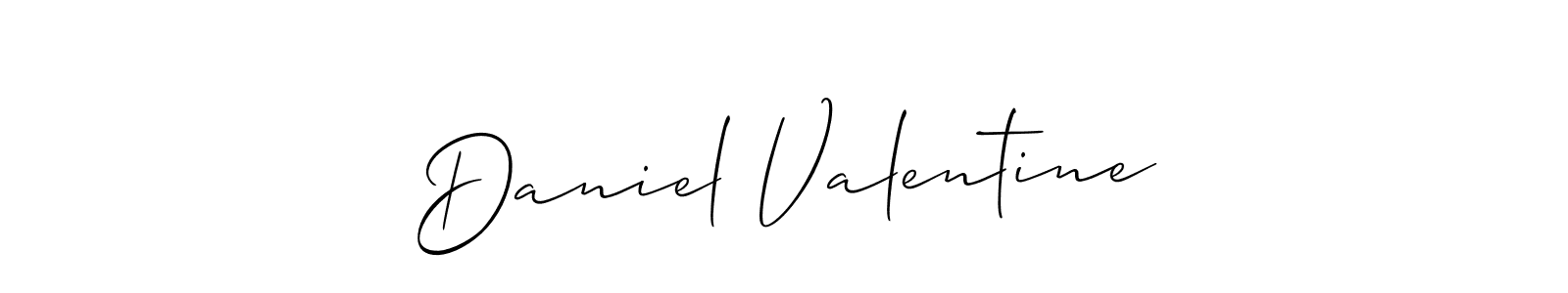 You should practise on your own different ways (Allison_Script) to write your name (Daniel Valentine) in signature. don't let someone else do it for you. Daniel Valentine signature style 2 images and pictures png