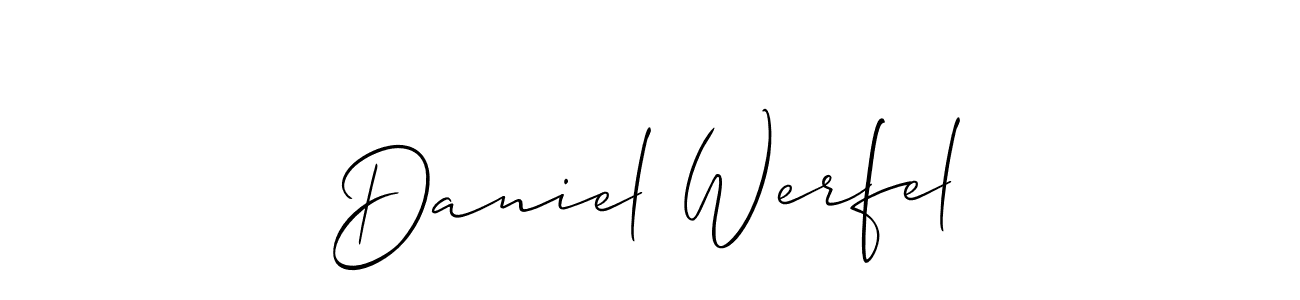 Allison_Script is a professional signature style that is perfect for those who want to add a touch of class to their signature. It is also a great choice for those who want to make their signature more unique. Get Daniel Werfel name to fancy signature for free. Daniel Werfel signature style 2 images and pictures png