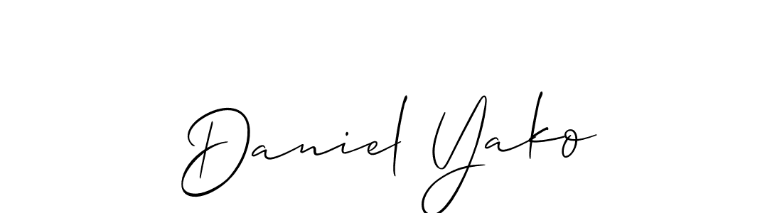 Also You can easily find your signature by using the search form. We will create Daniel Yako name handwritten signature images for you free of cost using Allison_Script sign style. Daniel Yako signature style 2 images and pictures png