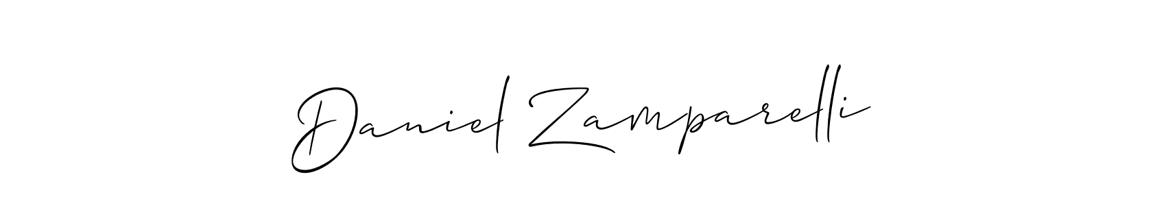 The best way (Allison_Script) to make a short signature is to pick only two or three words in your name. The name Daniel Zamparelli include a total of six letters. For converting this name. Daniel Zamparelli signature style 2 images and pictures png