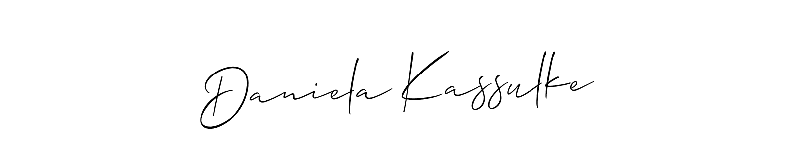 Make a short Daniela Kassulke signature style. Manage your documents anywhere anytime using Allison_Script. Create and add eSignatures, submit forms, share and send files easily. Daniela Kassulke signature style 2 images and pictures png