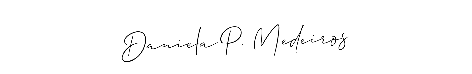 How to make Daniela P. Medeiros name signature. Use Allison_Script style for creating short signs online. This is the latest handwritten sign. Daniela P. Medeiros signature style 2 images and pictures png