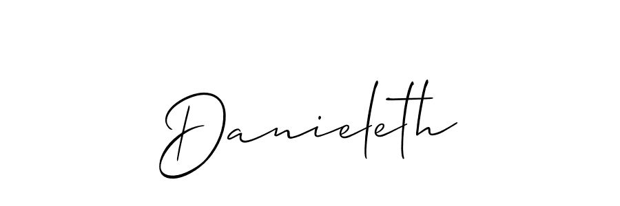 Allison_Script is a professional signature style that is perfect for those who want to add a touch of class to their signature. It is also a great choice for those who want to make their signature more unique. Get Danieleth name to fancy signature for free. Danieleth signature style 2 images and pictures png