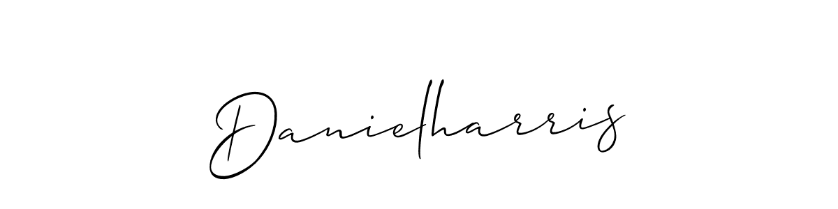 The best way (Allison_Script) to make a short signature is to pick only two or three words in your name. The name Danielharris include a total of six letters. For converting this name. Danielharris signature style 2 images and pictures png