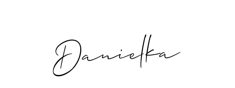 Make a short Danielka signature style. Manage your documents anywhere anytime using Allison_Script. Create and add eSignatures, submit forms, share and send files easily. Danielka signature style 2 images and pictures png