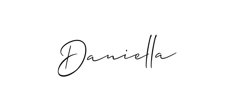 Create a beautiful signature design for name Daniella. With this signature (Allison_Script) fonts, you can make a handwritten signature for free. Daniella signature style 2 images and pictures png