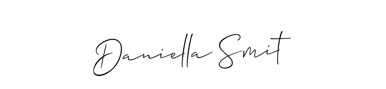 if you are searching for the best signature style for your name Daniella Smit. so please give up your signature search. here we have designed multiple signature styles  using Allison_Script. Daniella Smit signature style 2 images and pictures png