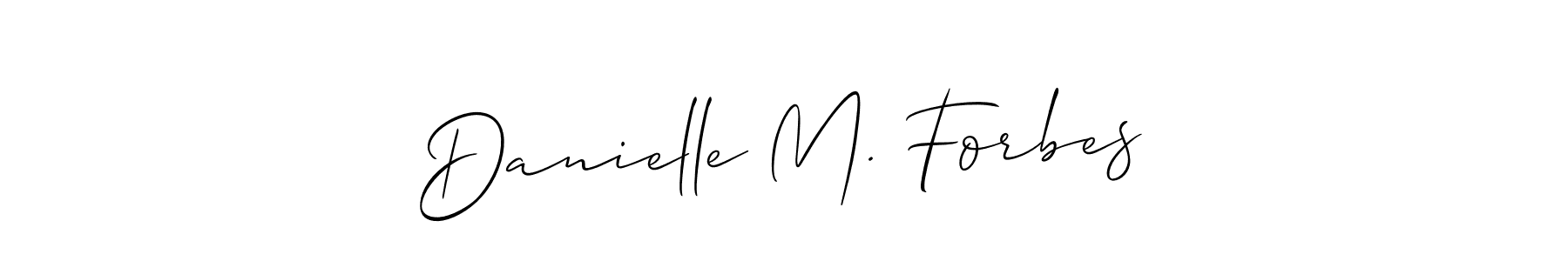 How to make Danielle M. Forbes name signature. Use Allison_Script style for creating short signs online. This is the latest handwritten sign. Danielle M. Forbes signature style 2 images and pictures png