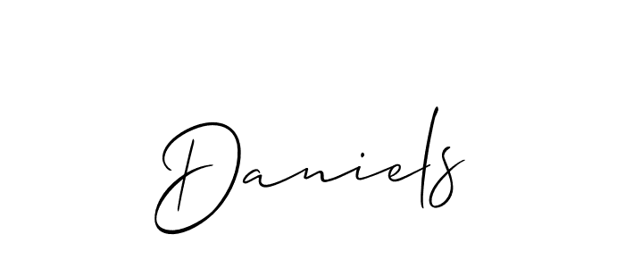 Create a beautiful signature design for name Daniels. With this signature (Allison_Script) fonts, you can make a handwritten signature for free. Daniels signature style 2 images and pictures png