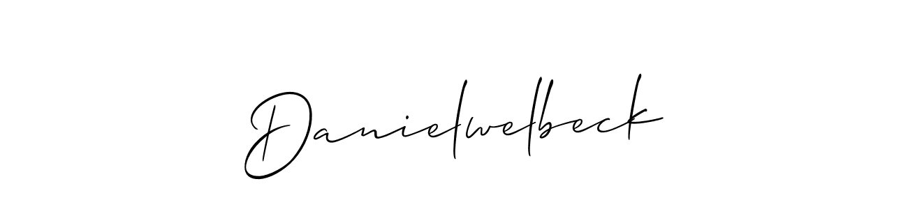 It looks lik you need a new signature style for name Danielwelbeck. Design unique handwritten (Allison_Script) signature with our free signature maker in just a few clicks. Danielwelbeck signature style 2 images and pictures png