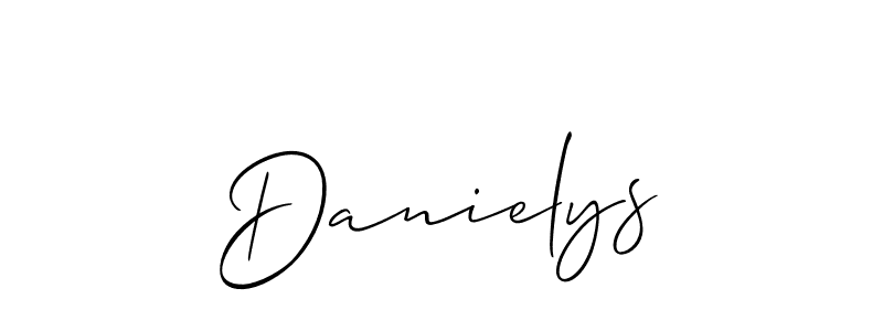 How to make Danielys name signature. Use Allison_Script style for creating short signs online. This is the latest handwritten sign. Danielys signature style 2 images and pictures png