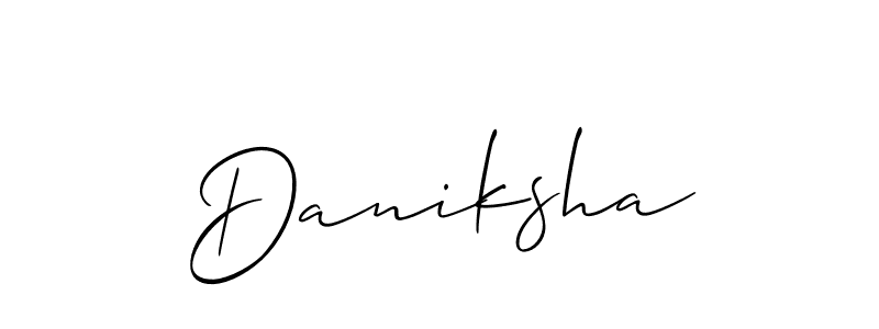 Design your own signature with our free online signature maker. With this signature software, you can create a handwritten (Allison_Script) signature for name Daniksha. Daniksha signature style 2 images and pictures png