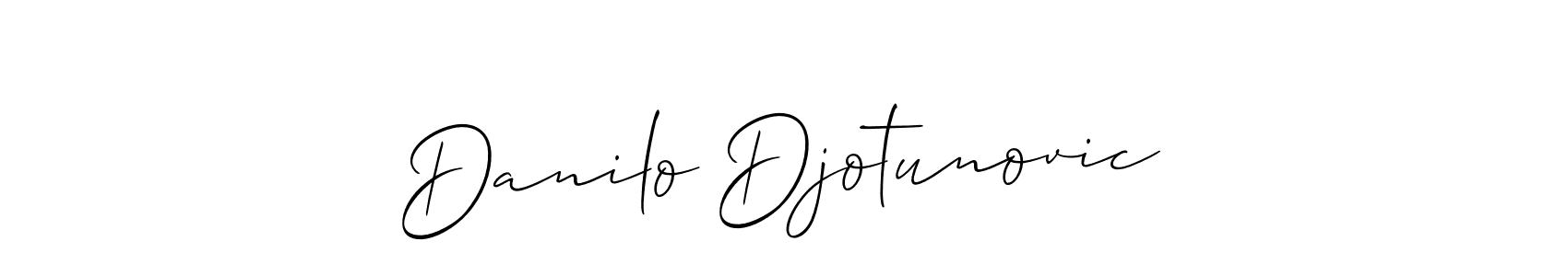 Use a signature maker to create a handwritten signature online. With this signature software, you can design (Allison_Script) your own signature for name Danilo Djotunovic. Danilo Djotunovic signature style 2 images and pictures png