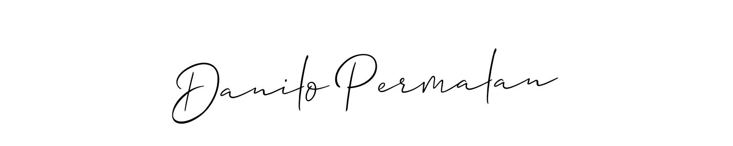 The best way (Allison_Script) to make a short signature is to pick only two or three words in your name. The name Danilo Permalan include a total of six letters. For converting this name. Danilo Permalan signature style 2 images and pictures png