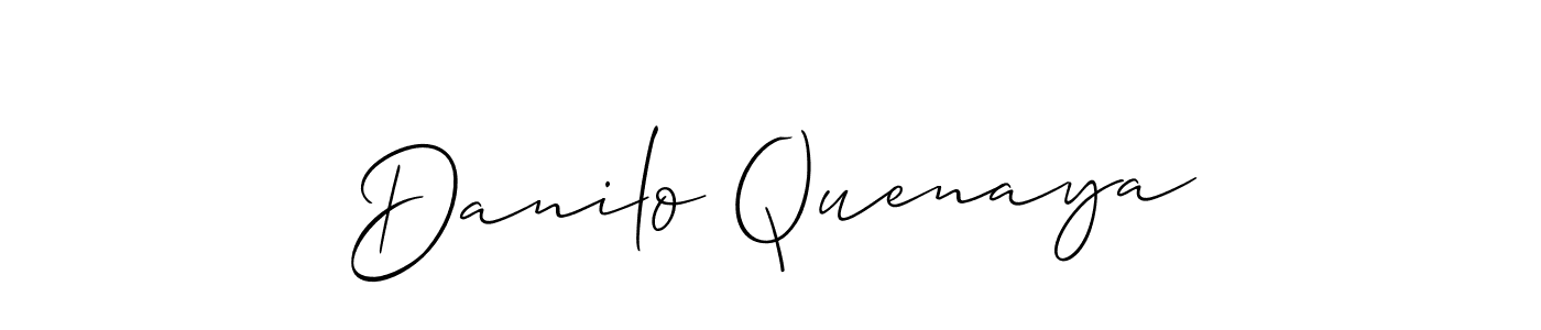 Create a beautiful signature design for name Danilo Quenaya. With this signature (Allison_Script) fonts, you can make a handwritten signature for free. Danilo Quenaya signature style 2 images and pictures png