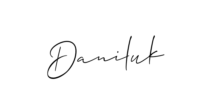 Also we have Daniluk name is the best signature style. Create professional handwritten signature collection using Allison_Script autograph style. Daniluk signature style 2 images and pictures png
