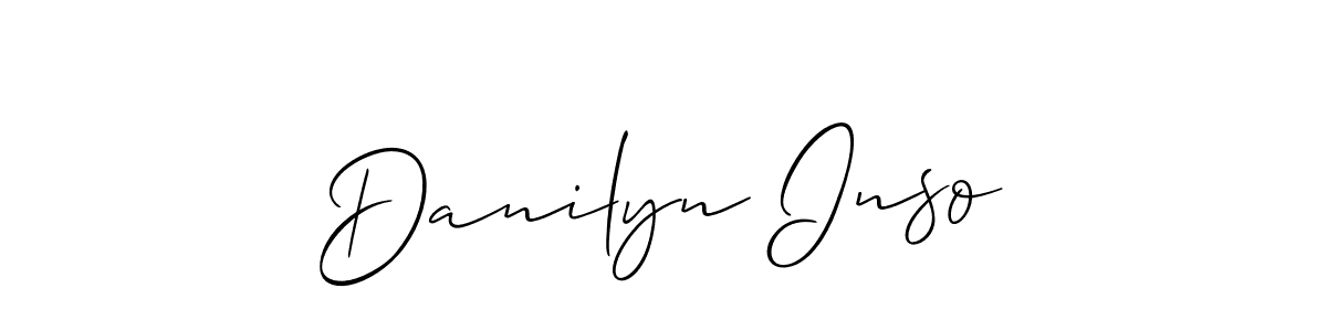 Use a signature maker to create a handwritten signature online. With this signature software, you can design (Allison_Script) your own signature for name Danilyn Inso. Danilyn Inso signature style 2 images and pictures png