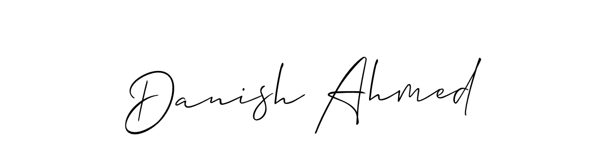 Make a beautiful signature design for name Danish Ahmed. With this signature (Allison_Script) style, you can create a handwritten signature for free. Danish Ahmed signature style 2 images and pictures png