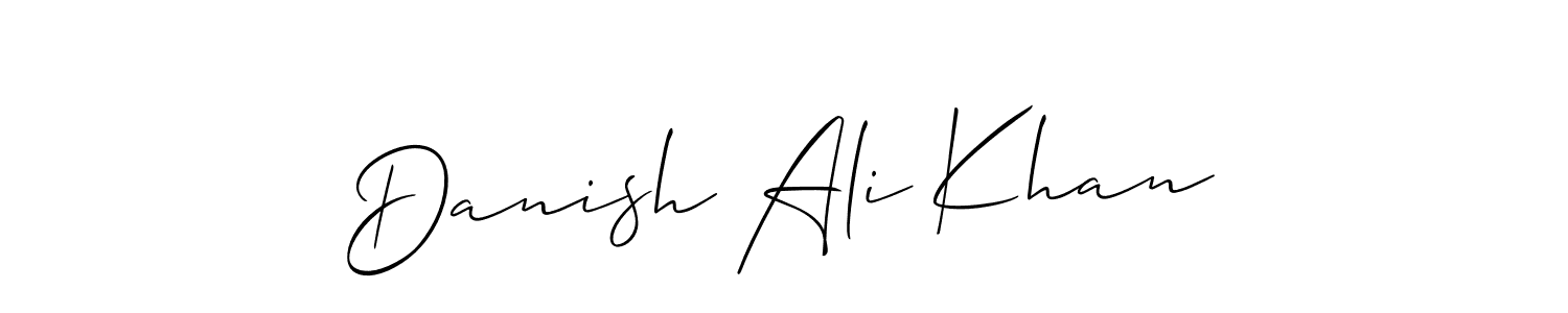 Allison_Script is a professional signature style that is perfect for those who want to add a touch of class to their signature. It is also a great choice for those who want to make their signature more unique. Get Danish Ali Khan name to fancy signature for free. Danish Ali Khan signature style 2 images and pictures png