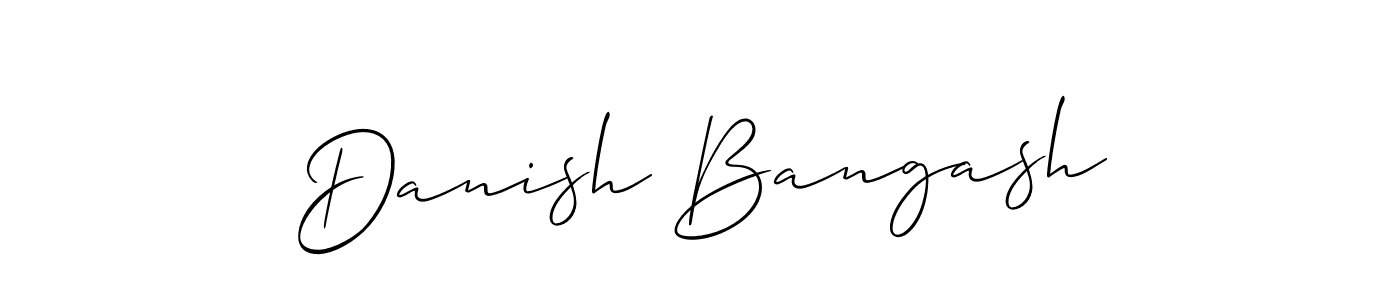 Allison_Script is a professional signature style that is perfect for those who want to add a touch of class to their signature. It is also a great choice for those who want to make their signature more unique. Get Danish Bangash name to fancy signature for free. Danish Bangash signature style 2 images and pictures png