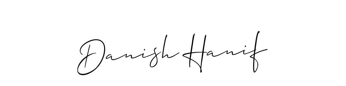 The best way (Allison_Script) to make a short signature is to pick only two or three words in your name. The name Danish Hanif include a total of six letters. For converting this name. Danish Hanif signature style 2 images and pictures png