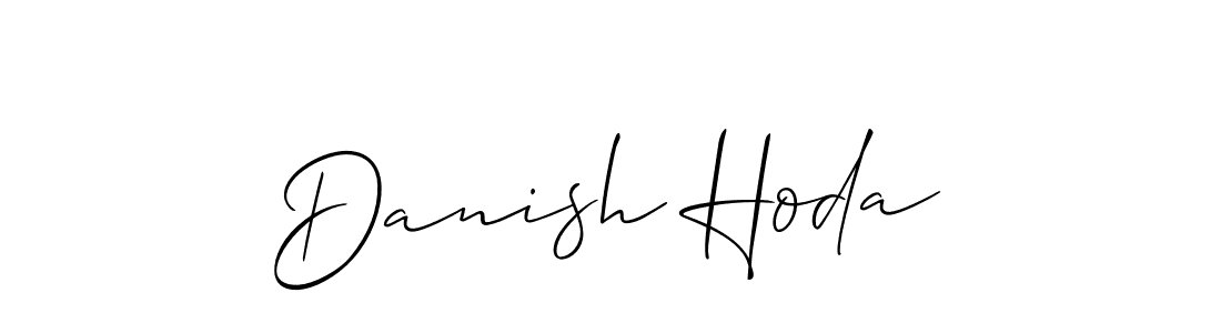 Use a signature maker to create a handwritten signature online. With this signature software, you can design (Allison_Script) your own signature for name Danish Hoda. Danish Hoda signature style 2 images and pictures png