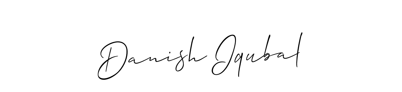 Make a beautiful signature design for name Danish Iqubal. With this signature (Allison_Script) style, you can create a handwritten signature for free. Danish Iqubal signature style 2 images and pictures png